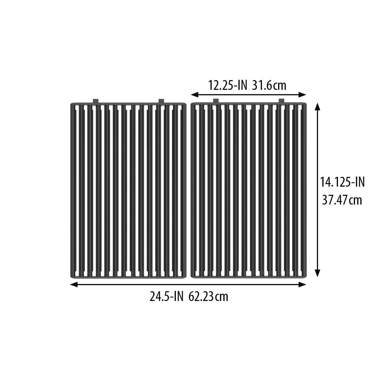 Grilles de cuisson en fonte 14,75″ x 12,25″
