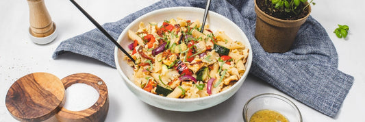 Grilled Vegetable Halloumi Pasta Salad