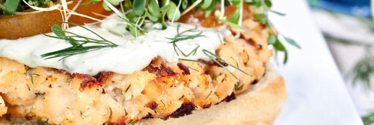 Grilled Salmon & Dill Burger With Caper Mayo
