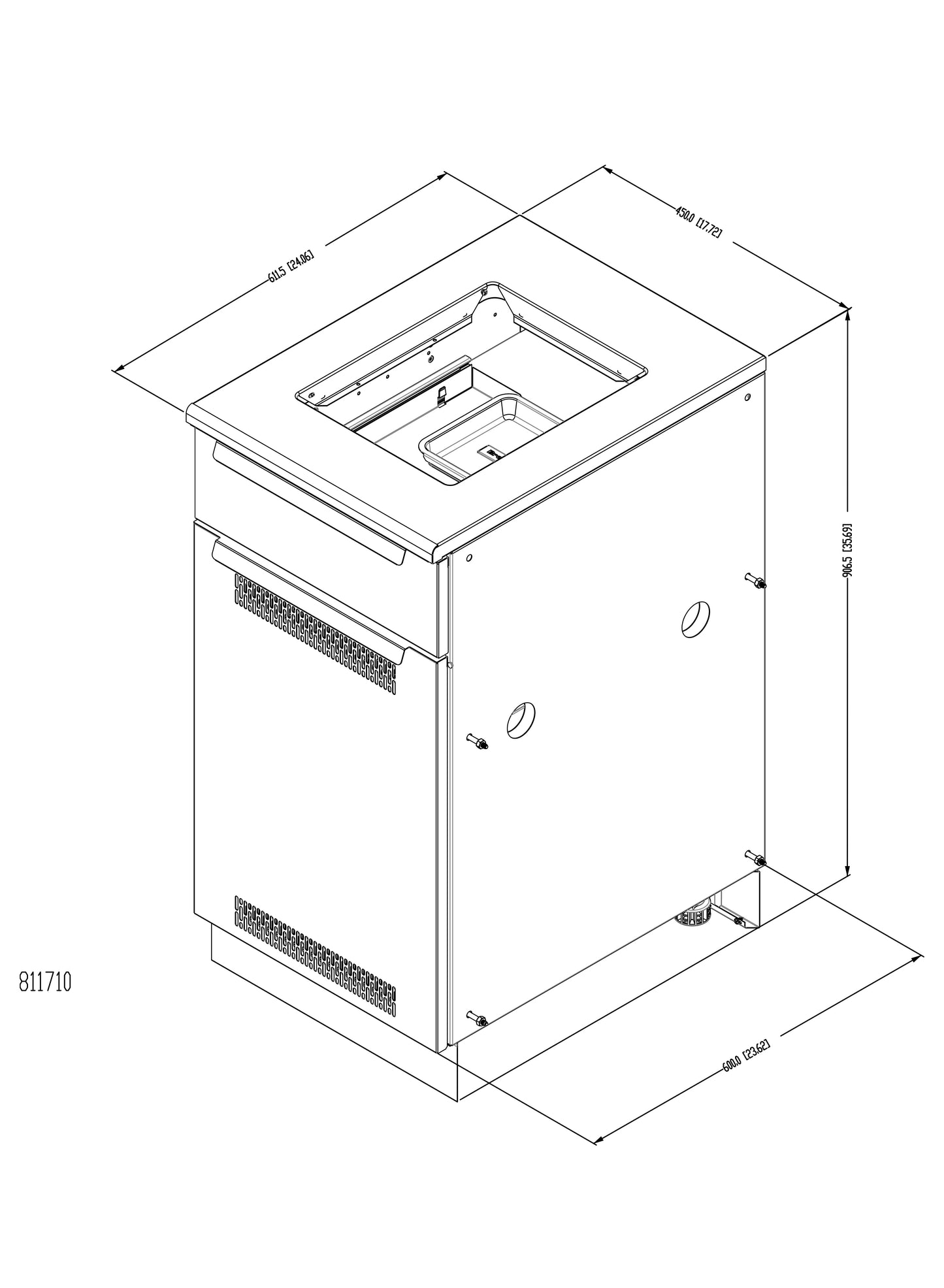 Armoire à réservoir/brûleur latéral Baron