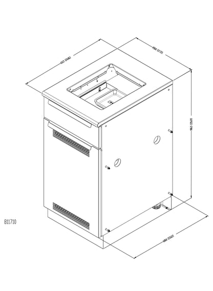 Armoire à réservoir/brûleur latéral Baron