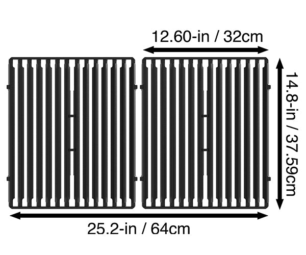 14,2″ x 12,25″ Grillroste aus Gusseisen